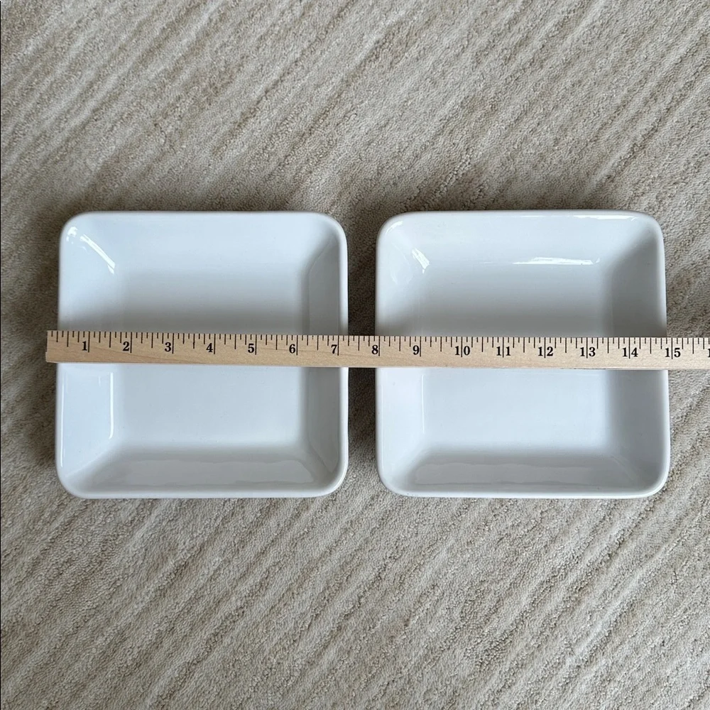 Set of 2 Pampered Chef Simple Additions Appetizer Salad Dessert Plates White 7”